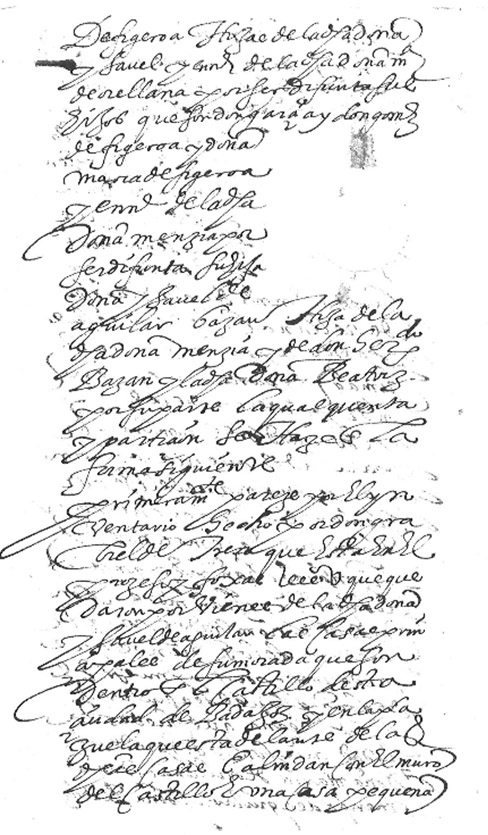 Lám. 18. Descripción de las casas principales de Isabel de Agular y Figueroa en la Carta con la Cuenta y Partición de sus bienes.
