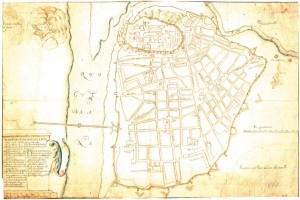 Lám.2. Descripción desta planta de la ciudad de Badajoz. Archivo Militar de Estocolmo. c. 1645.
