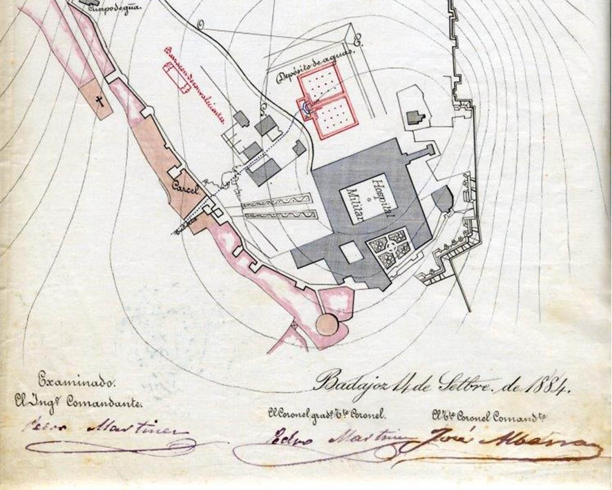 Lámina 12. Detalle del plano de la Comandancia de Ingenieros de 1884.