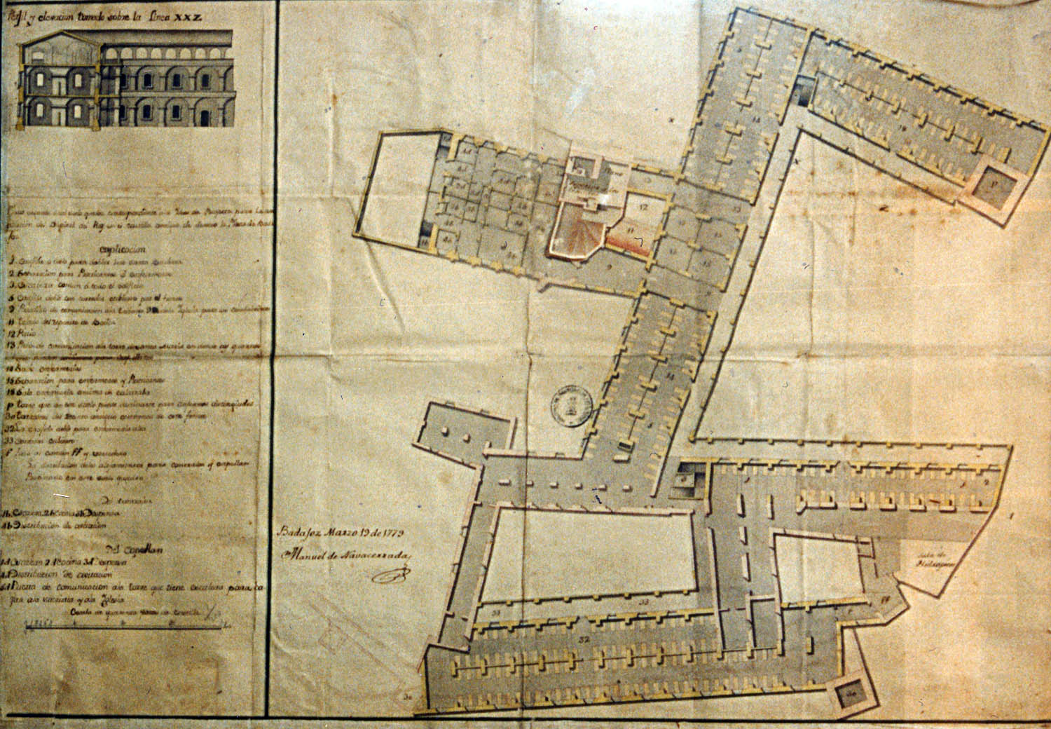 Lámina 1. Proyecto de ampliación del Hospital del Rey, de Manuel Navacerrada, 1779