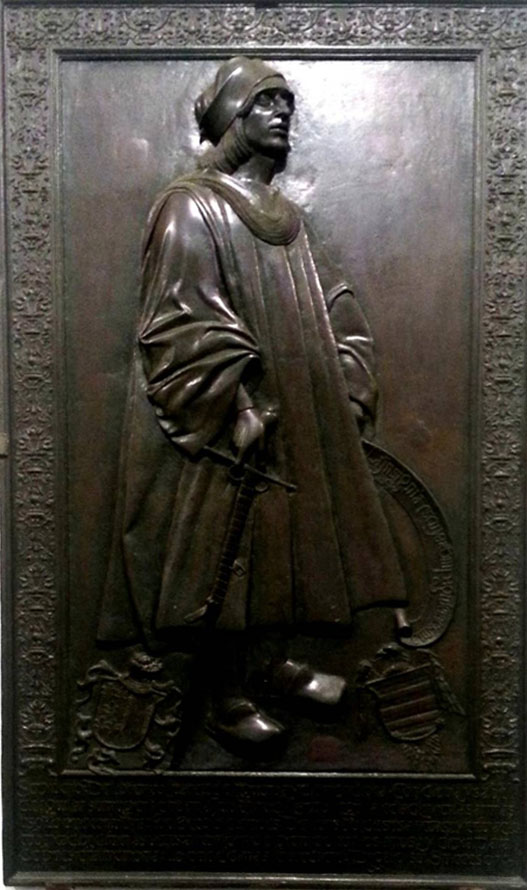 Lámina 1. Lauda sepulcral de Lorenzo Suarez de Figueroa y Mendoza. Catedral de Badajoz.